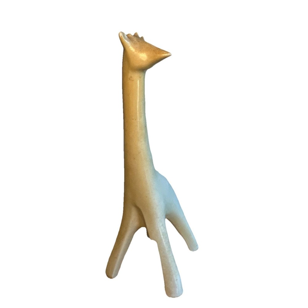 Vintage‎ Naaman Israel Off White Cast Porcelain Giraffe Statue Figurine 6.6"